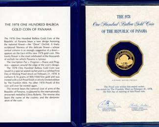 14 1978 Panama 100 Balboa Gold Proof Coin