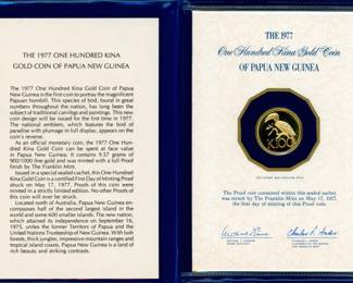 3 1977 Papua New Guinea 100 Kina Gold Proof Coin