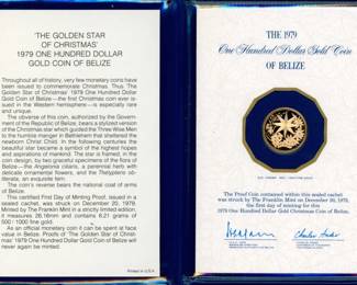 22 1979 Belize $100 Gold Proof Coin