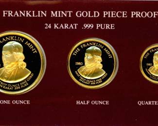 26 1979 Franklin Mint Gold Piece .999 Proof Coin Set