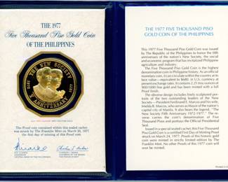 1 1977 Philippines 5,000 Peso Gold Proof Coin