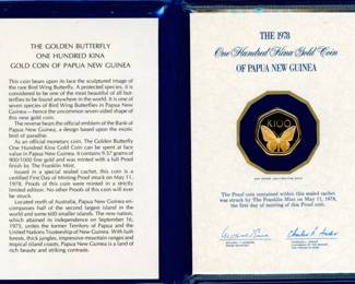 15 1978 Papua New Guinea 100 Kina Gold Proof Coin