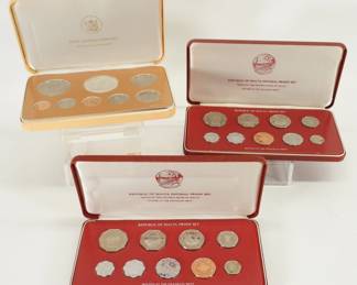 61 3pc 1977-78 Cook Island & Malta Coin Proof Sets