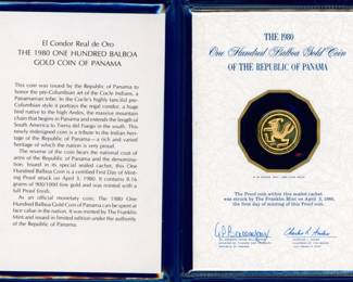 27 1980 Panama 100 Balboa Gold Proof Coin