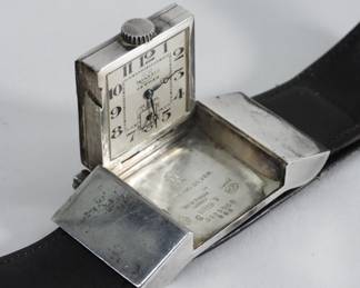 73 Tavannes Hermes Silver Golfing Belt Watch