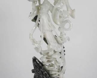 93 Chinese Guanyin Carved Hardstone Sculpture