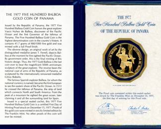 11 1977 Panama 500 Balboa Gold Proof Coin