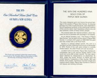 29 1979 Papua New Guinea 100 Kina Gold Proof Coin