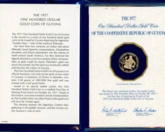9 1977 Guyana $100 Gold Proof Coin