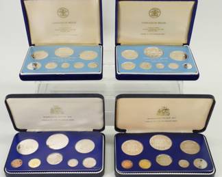 62 4pc. Belize & Barbados Silver Coin Proof Sets