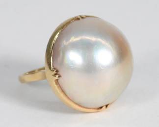 77 Estate 14K Gold & Mabe Pearl Ring