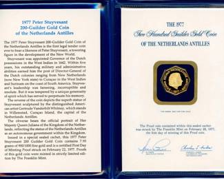 2 1977 Netherlands $200 Guilder Gold Proof Coin