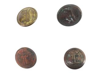 64. Four Civil War-era Confederate Buttons