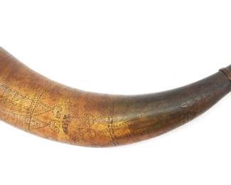 15. Carved Powder Horn