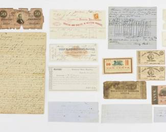66. Group of Confederate Currency and Documents