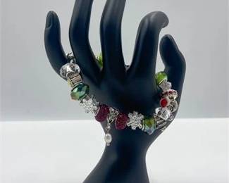 Sterling Silver Christmas Charm Bracelet 