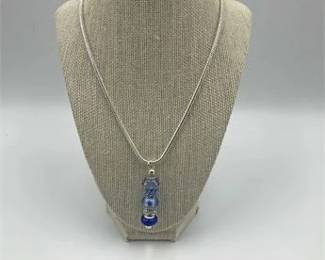 Interchangeable Glass Bead Pendant Necklace 