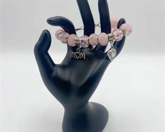 Sterling Silver Mom Charm Bracelet 