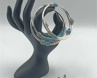 Turquoise Bangle Bracelet Earrings 