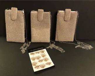 Gold Diamante Crossbody Purse Collection 