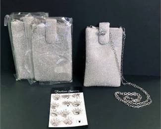 Silver Diamante Crossbody Purse Collection