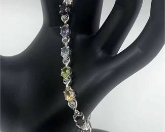 Sterling Silver MultiGemstone Bracelet