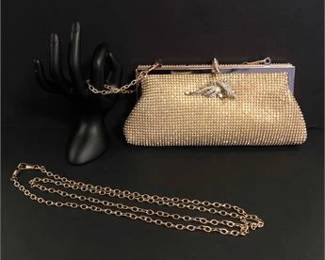Gold Diamante Clutch Purse 