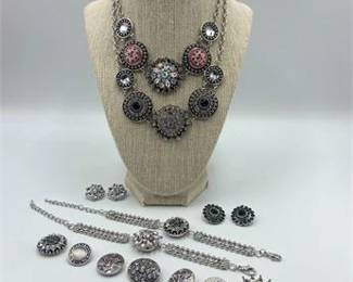 Interchangeable Snap Gem Stone Necklace Bracelet Collection 