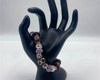 Sterling Violet Charm Bracelet 