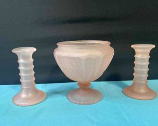 Soft Pink Depression Era Serving Ware