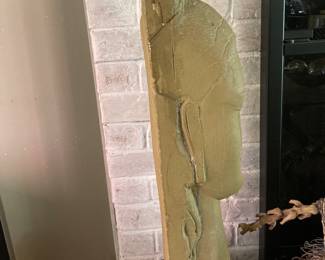 Statue Head, Tete Le Femme by Modigliani - This is an Approved Reproduction of the actual Statue that is located at the Louvre in Paris, weighs about 32 lbs, has some damage - $625