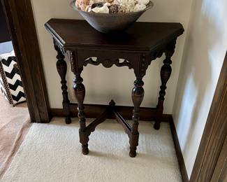 Vintage Occasional Table, Half cut, Beautiful! 30" W x 31" H x 14" D, $145