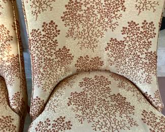 Pair of Stunning Vintage Upholstered Side Chairs, slight bit of minor wear, overall in nice condition, 36" H x 21" W x 17" D seat, priced as a set for $450