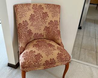 Pair of Stunning Vintage Upholstered Side Chairs, slight bit of minor wear, overall in nice condition, 36" H x 21" W x 17" D seat, priced as a set for $450