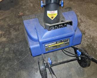 Kobalt electric snow blower working