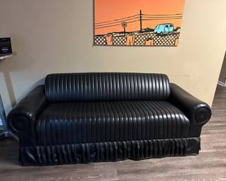 Retro Ribbed Art Deco Couch