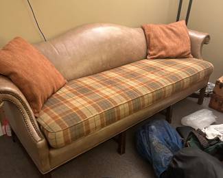 Leather Queen Anne Couch