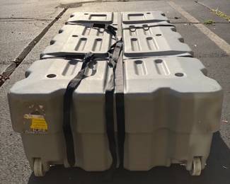 10' Portable Storage Cases with straps and interior foam. Shippable with Wheels