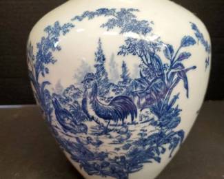 Blue/White Porcelain Vase - Formalities By Baum Bros. (10")