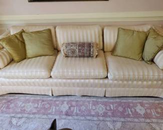 Gold Striped Sofa (93×33×27")