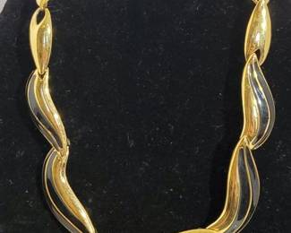 Napier Gold Toned And Black Necklace (16")