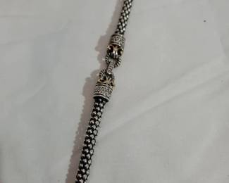 Sterling Silver Bracelet (8") With Diamonds