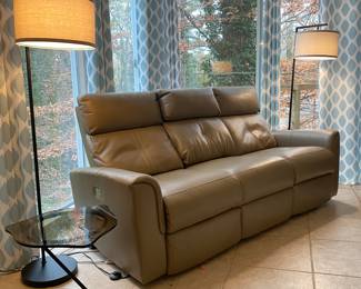 Electric adjustable leather sofa