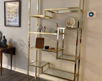 Vintage Brass Etagere 
