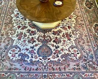 vintage large rug, French Provincial coffee table