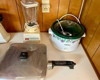 electric skillet, blender, crock pot