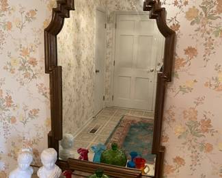 ornate walnut mirror