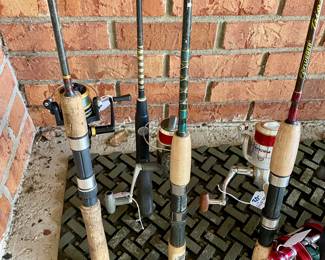 lots of fishing reels and rods!!