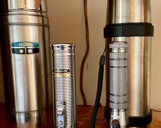 Thermos, flashlights