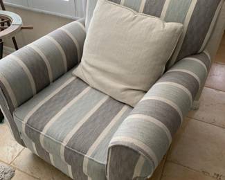 Striped Accent Chairs            $107.00 each                                   Seat H 18 1/2”
Seat W 21”
Seat D 22”
H 37”
W 36”
D 31”